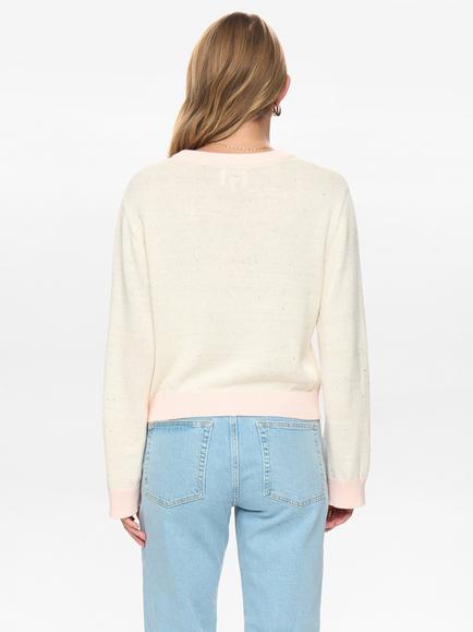 Numph Happy Smile Jumper, Cream/Red - view 2, Cream/Red