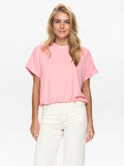 Numph Leah Boxy T-Shirt, Pink, Pink