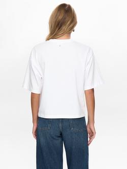 Numph Fleura Embellished Flower T-Shirt, White/Multi - view 2, White/Multi