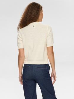 Numph Zola Short Sleeve Cardigan, Cream - view 2, Cream