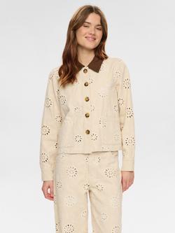 Numph Enora Floral Cutwork Jacket, Cream, Cream
