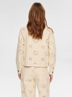 Numph Enora Floral Cutwork Jacket, Cream - view 2, Cream