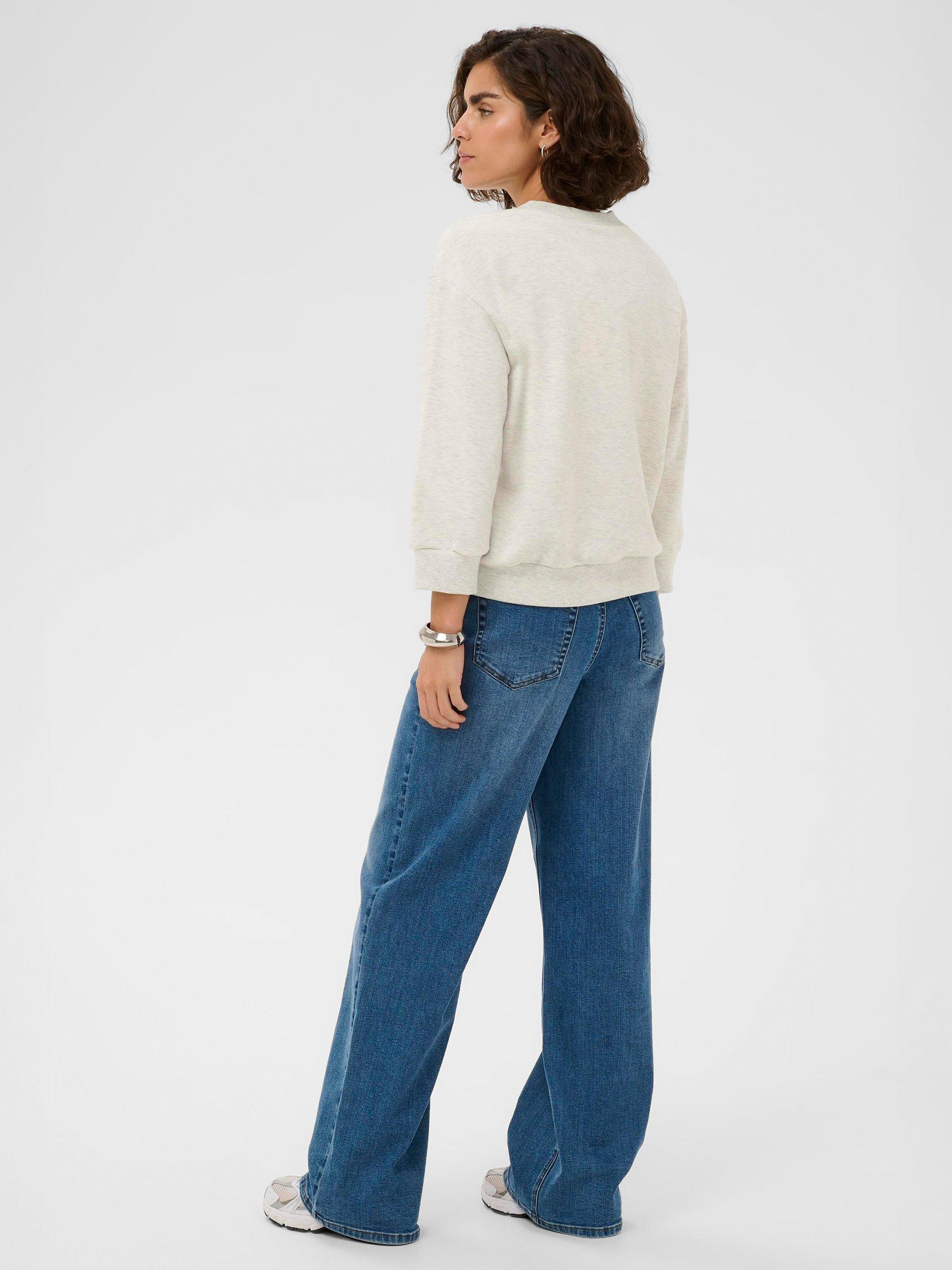 Product image 2 of 6, which shows KAFFE Daniela Embellished Sweatshirt, Light Grey, XS