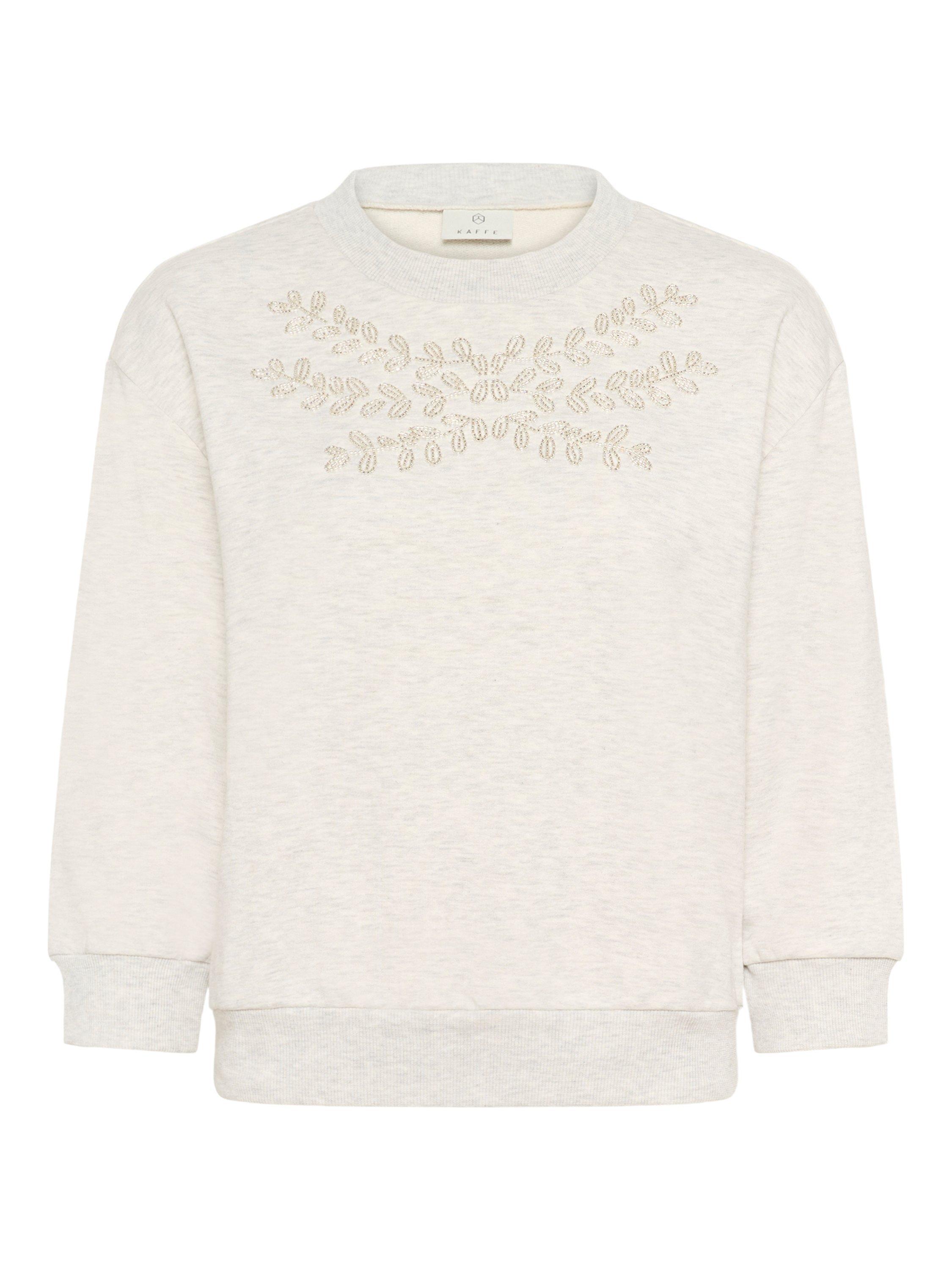 Product image 5 of 6, which shows KAFFE Daniela Embellished Sweatshirt, Light Grey, XS