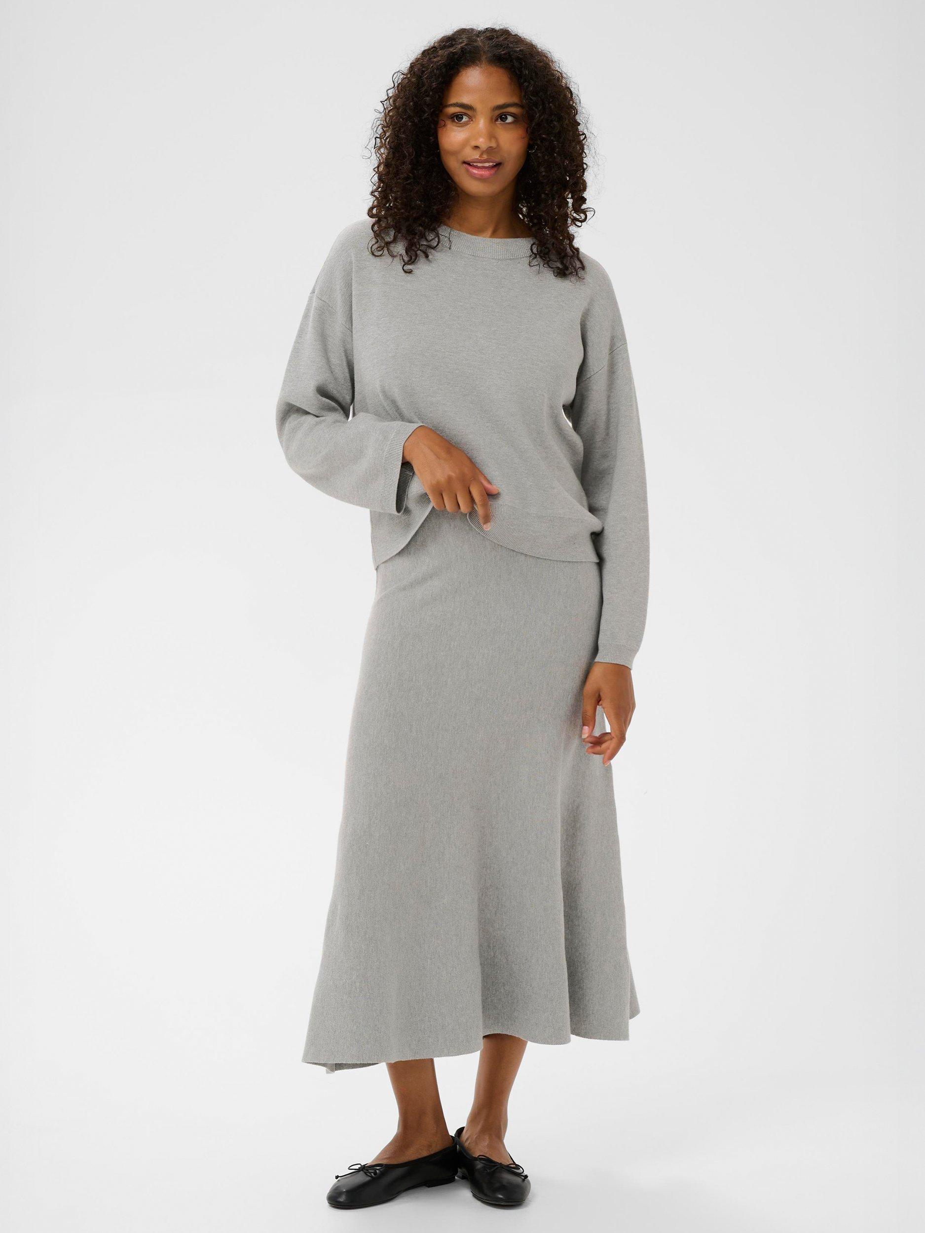 Product image 1 of 6, which shows KAFFE Malina Round Neck Jumper, Grey, XS