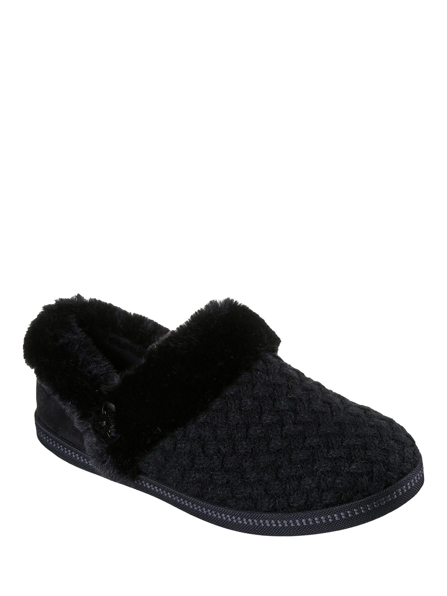 Product image 2 of 4, which shows Skechers Cozy Campfire Slippers, Black, 3