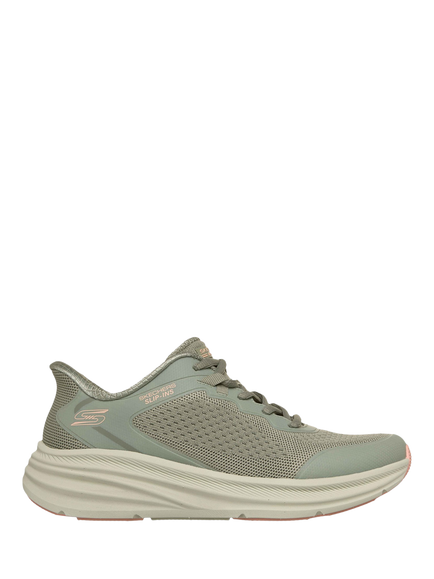 Skechers Hands Free Slip-ins BOBS Skillz Trainers, Olive, Olive