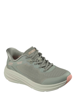 Skechers Hands Free Slip-ins BOBS Skillz Trainers, Olive - view 2, Olive