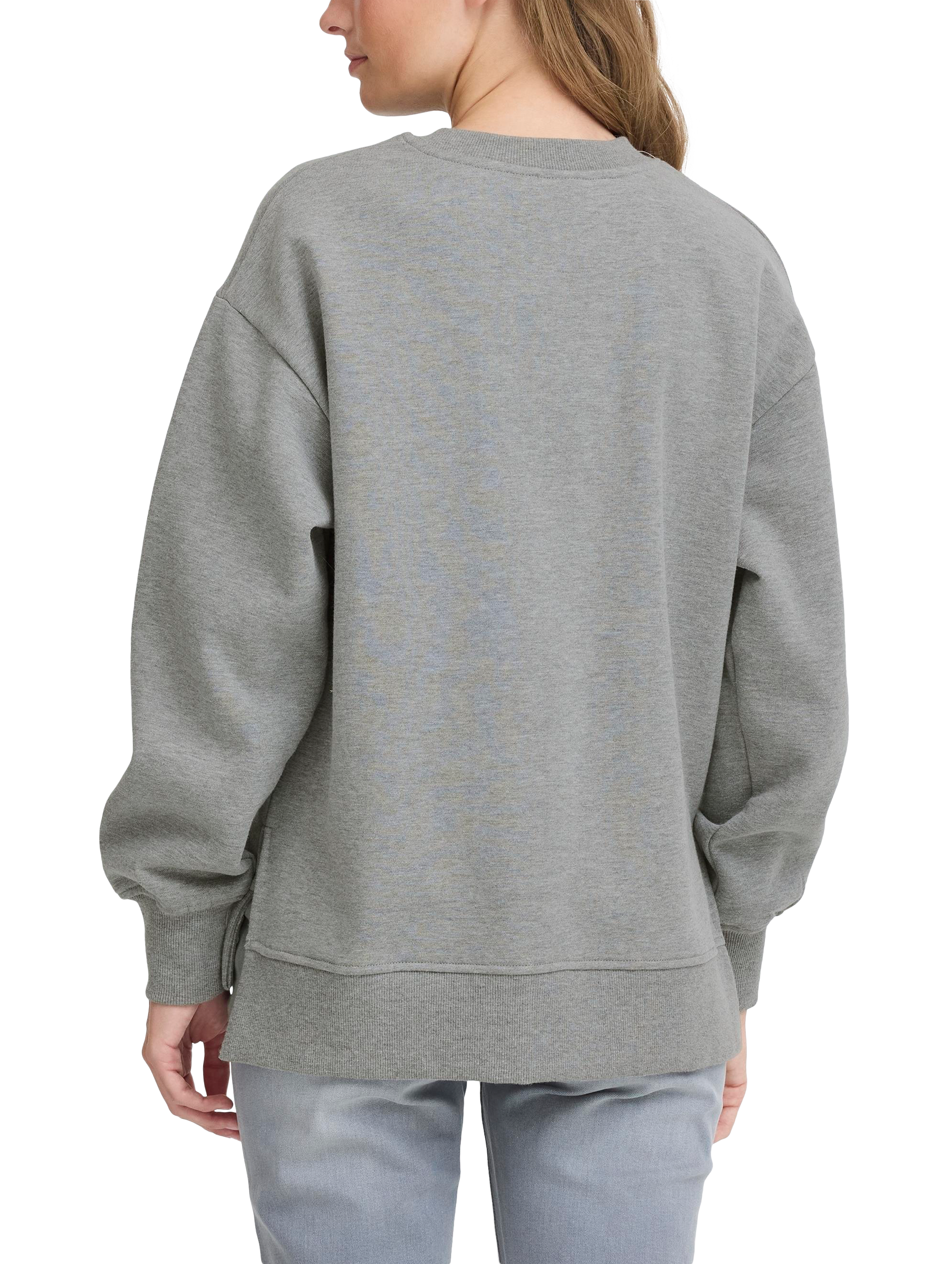 Product image 2 of 7, which shows ICHI Olinne Hearts Sweatshirt, Grey Melange, XS