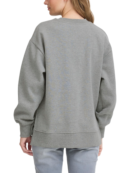 ICHI Olinne Hearts Sweatshirt, Grey Melange - view 2, Grey Melange