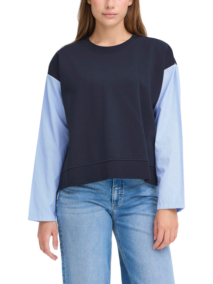ICHI Palona Colour Block Sweatshirt, Total Eclipse, Total Eclipse