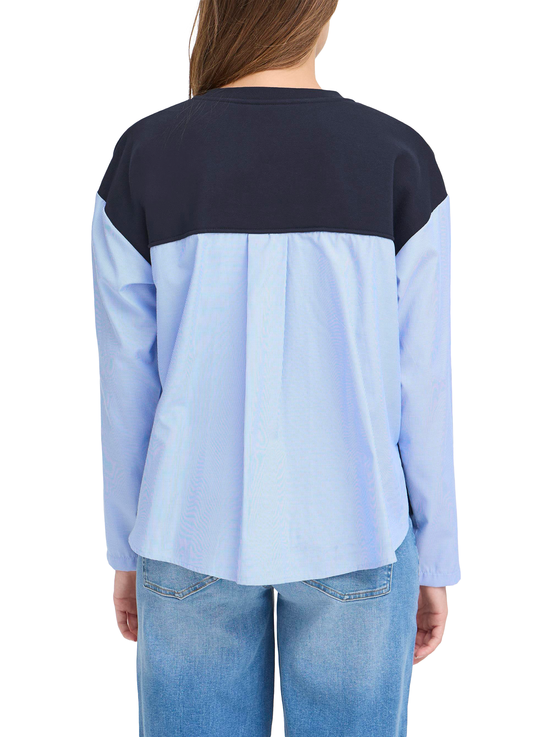 Product image 2 of 7, which shows ICHI Palona Colour Block Sweatshirt, Total Eclipse, XS