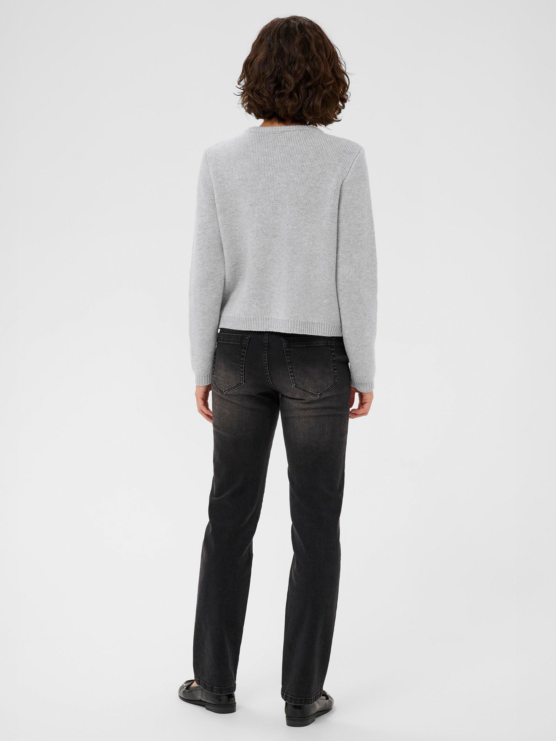 Product image 2 of 6, which shows KAFFE Bowie Bow Detail Cardigan, Grey, M