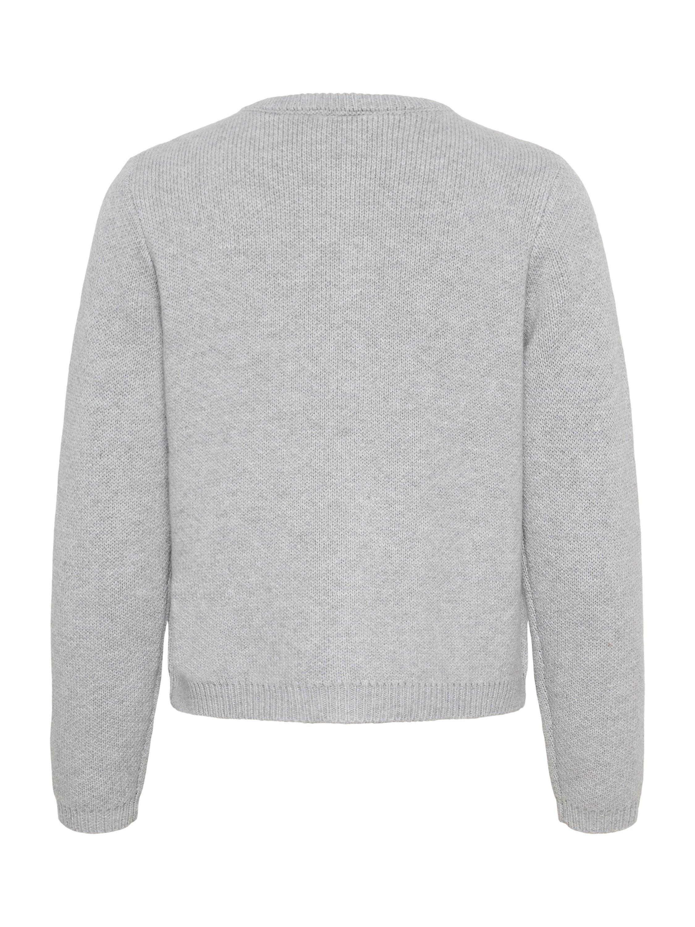 Product image 6 of 6, which shows KAFFE Bowie Bow Detail Cardigan, Grey, M