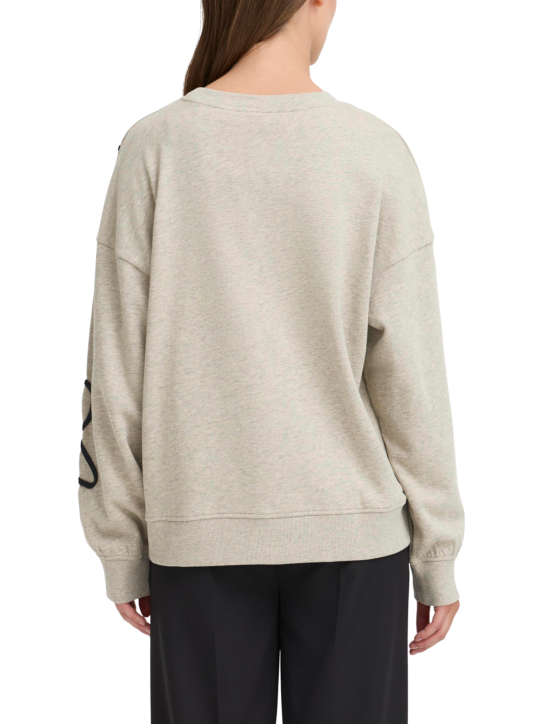 Product image 2 of 7, which shows ICHI Kasura Swirl Jumper, Oatmeal/Black, XS