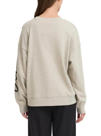 ICHI Kasura Swirl Jumper - view 2, Oatmeal/Black
