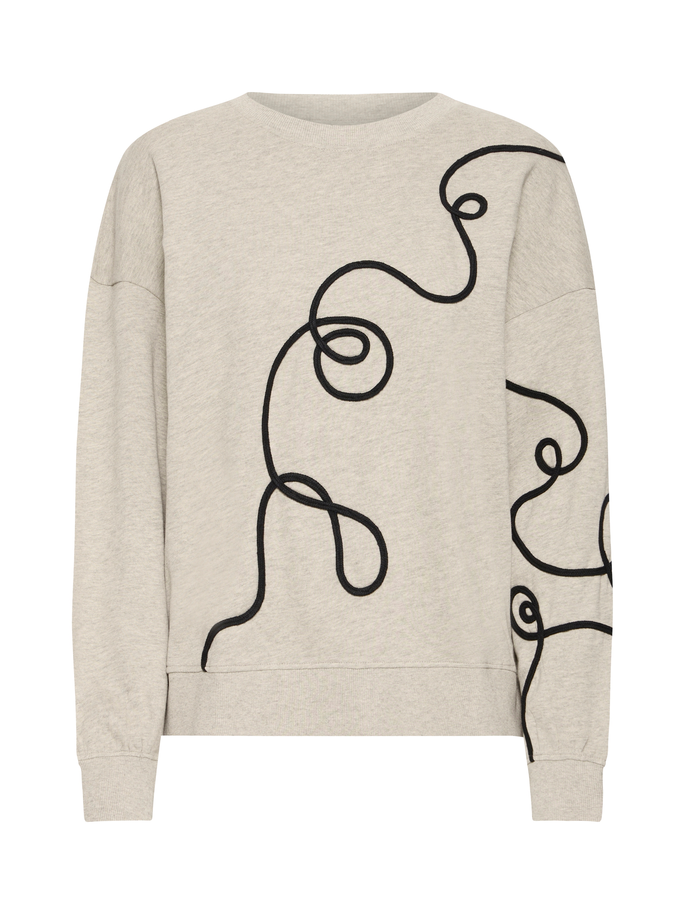 Product image 5 of 7, which shows ICHI Kasura Swirl Jumper, Oatmeal/Black, XS