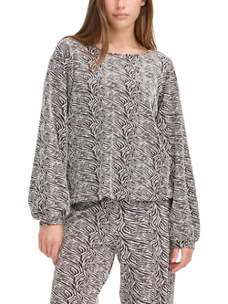 ICHI Oelly Abstract Jumper, Coffee Bean/Birch, Coffee Bean/Birch