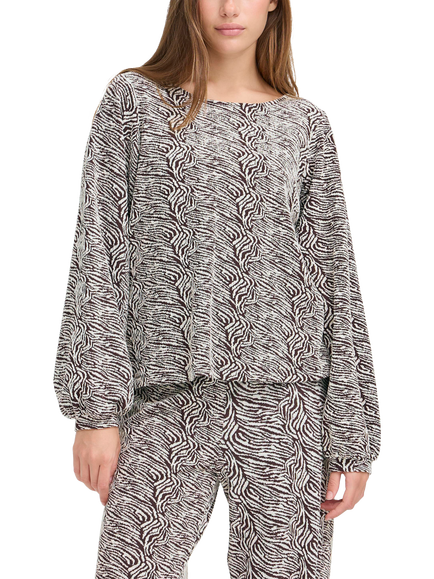 ICHI Oelly Abstract Jumper, Coffee Bean/Birch, Coffee Bean/Birch