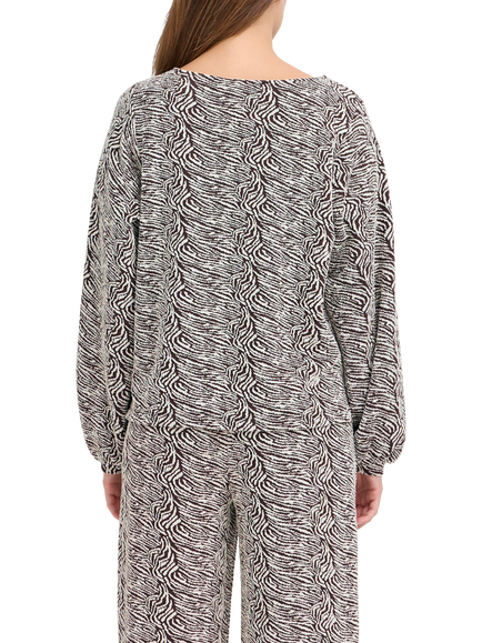 ICHI Oelly Abstract Jumper, Coffee Bean/Birch - view 2, Coffee Bean/Birch