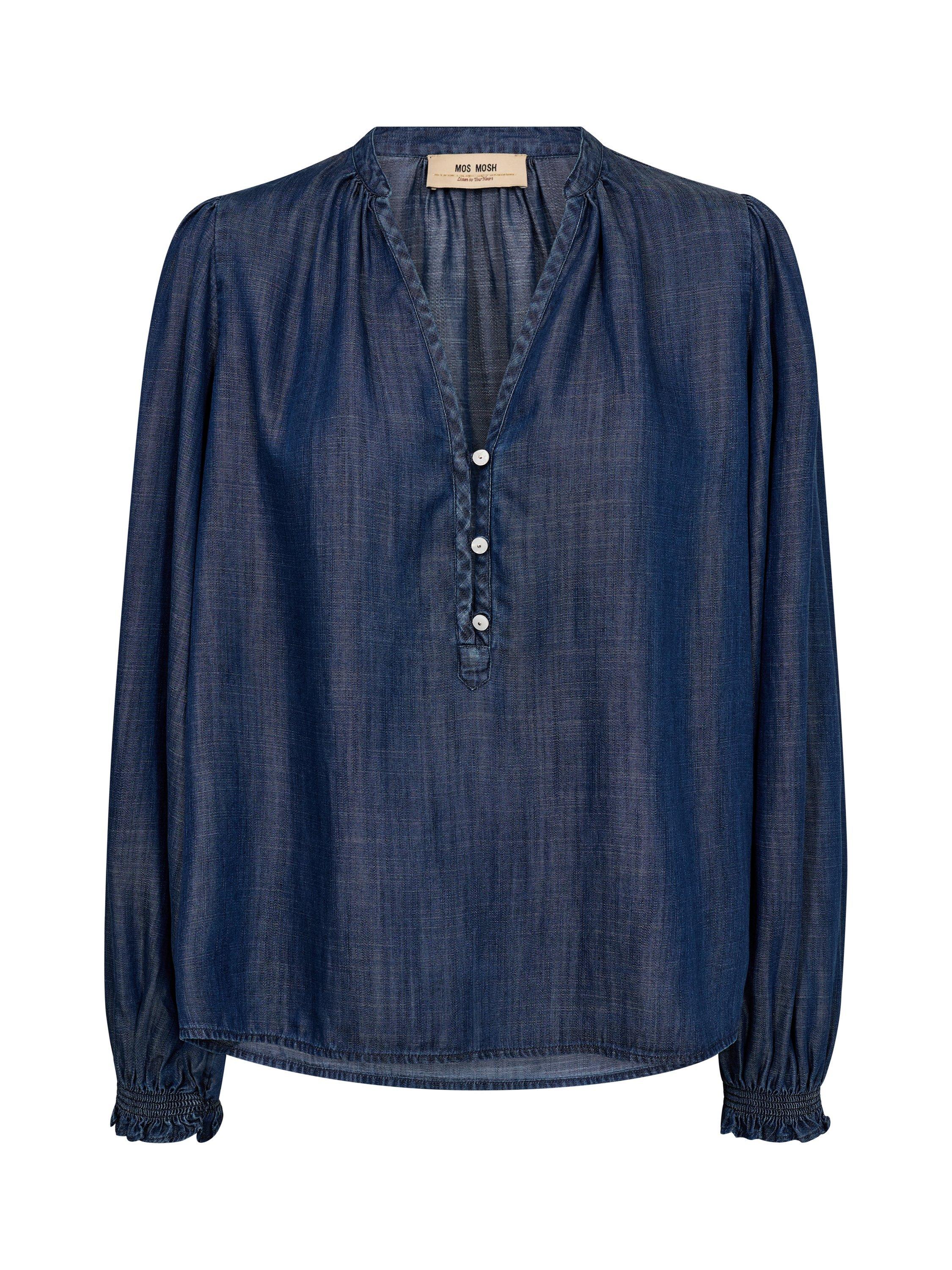 Product image 3 of 4, which shows MOS MOSH Tazzin Ruffle Trim Top, Salute Navy, XS