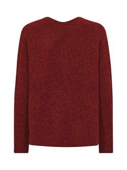 MOS MOSH Thora V-Neck Wool Rich Jumper, Rhythmic Red - view 2, Rhythmic Red