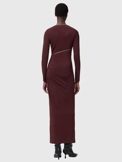 AllSaints Elsie Zipper Maxi Dress, Oxblood Red - view 2, Oxblood Red