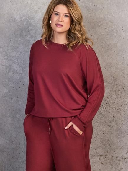 Live Unlimited Crew Neck Sweatshirt, Red, Red