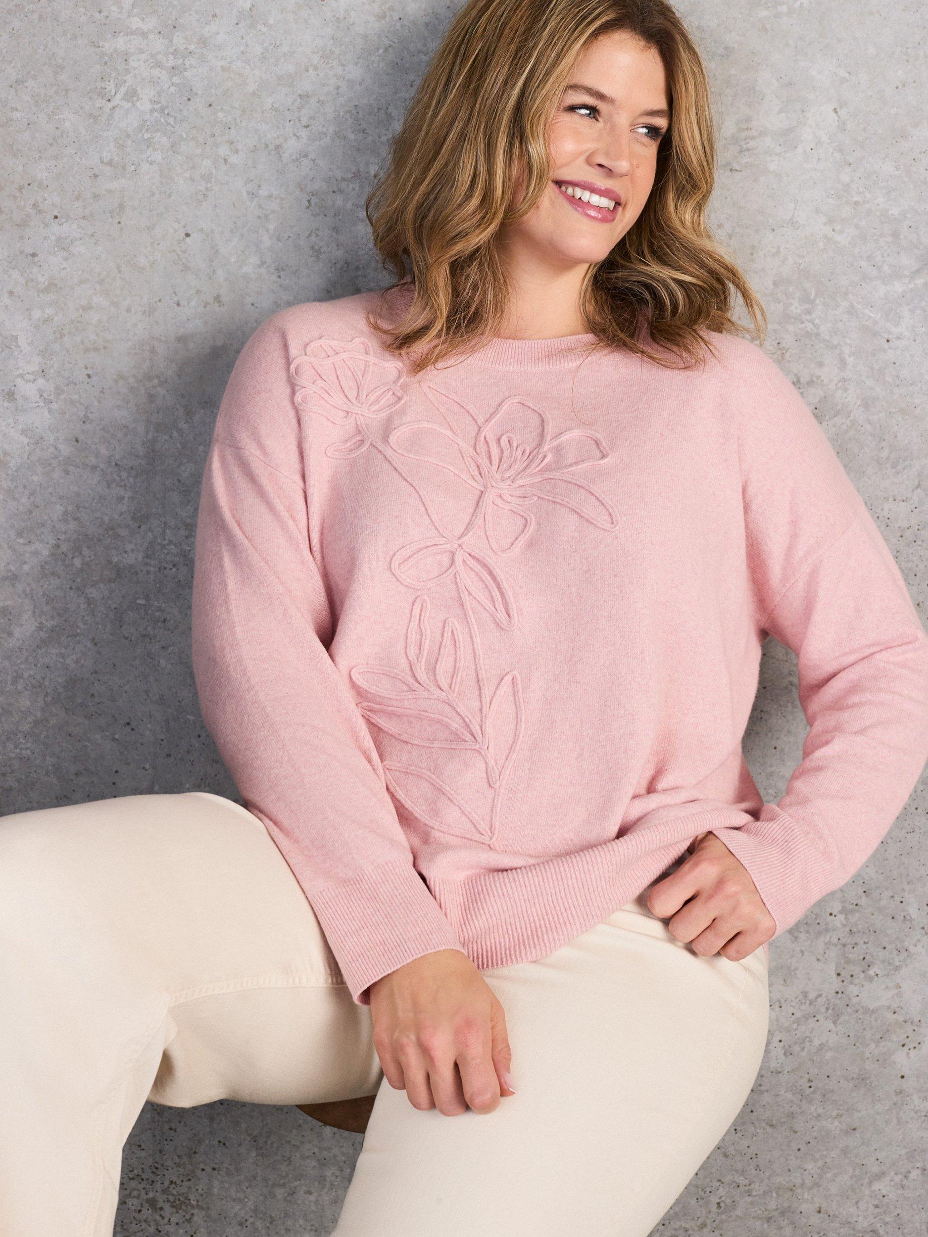 Product image 5 of 5, which shows Live Unlimited Floral Placement Jumper, Pink, 12