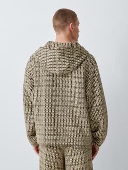 John Lewis x LABRUM Heavyweight Jacquard Hoodie, Khaki - view 2, Khaki