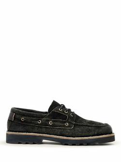 AllSaints Skiff Suede Boat Shoes, Grey Charcoal, Grey Charcoal