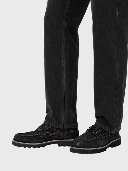 AllSaints Skiff Suede Boat Shoes, Grey Charcoal - view 2, Grey Charcoal