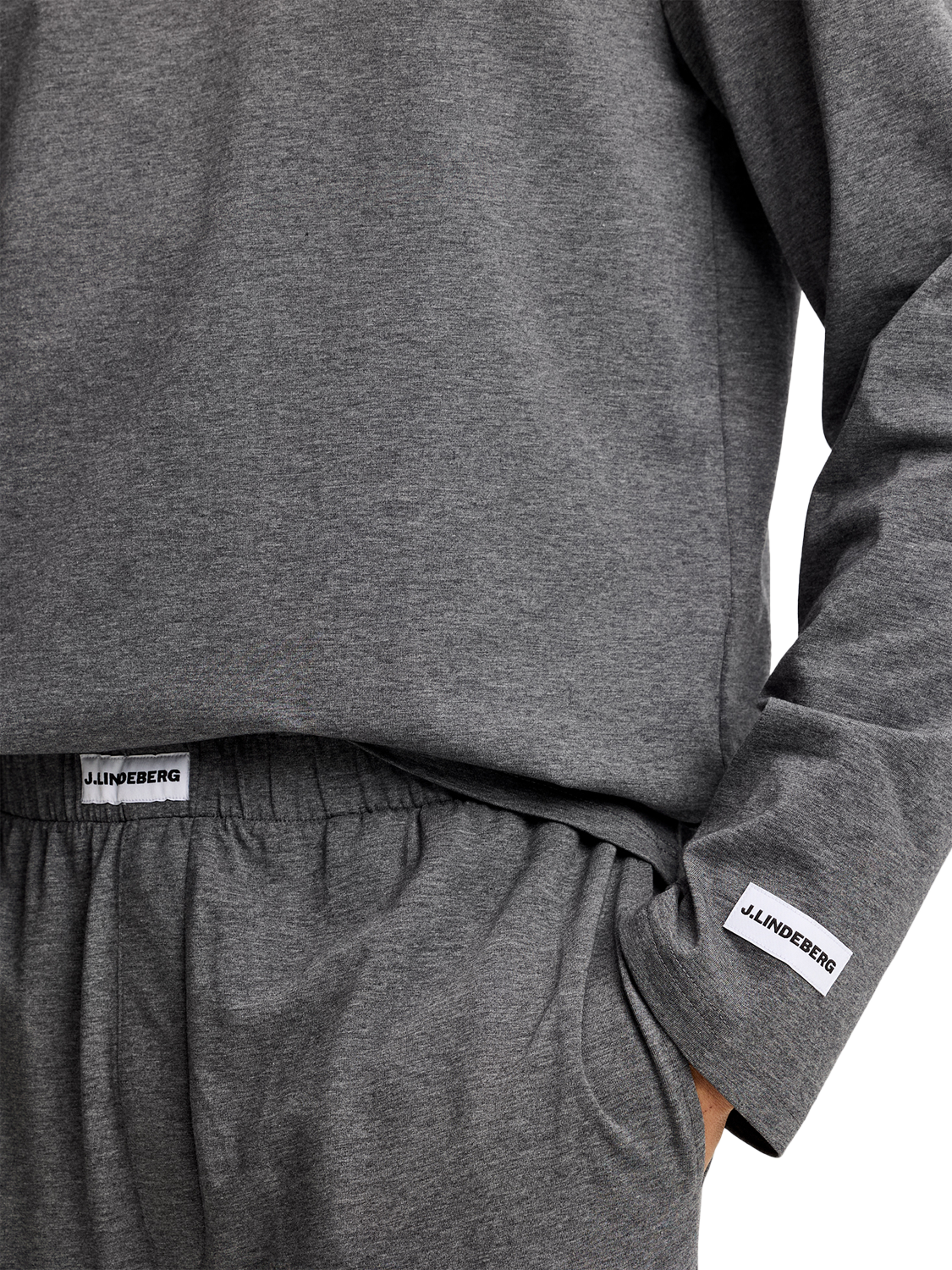 Product image 4 of 6, which shows J.Lindeberg Pierce Pyjama Set, Dark Grey Melange, S