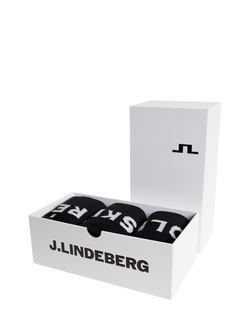 J.Lindeberg Cotton Blend Crew Socks, Pack of 3, Black - view 2, Black