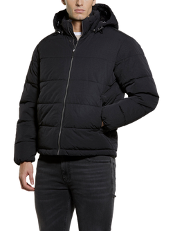 SISLEY Hooded Down Puffer Jacket, Dark Grey, Dark Grey