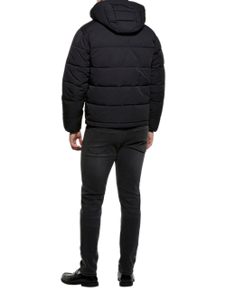 SISLEY Hooded Down Puffer Jacket, Dark Grey - view 2, Dark Grey