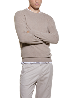 SISLEY Wool Cashmere Blend Crew Neck Jumper, Beige, Beige