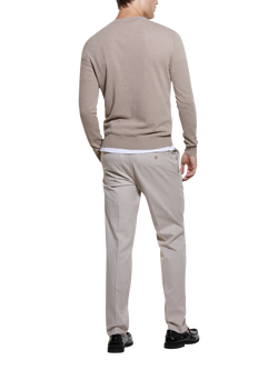 SISLEY Wool Cashmere Blend Crew Neck Jumper, Beige - view 2, Beige