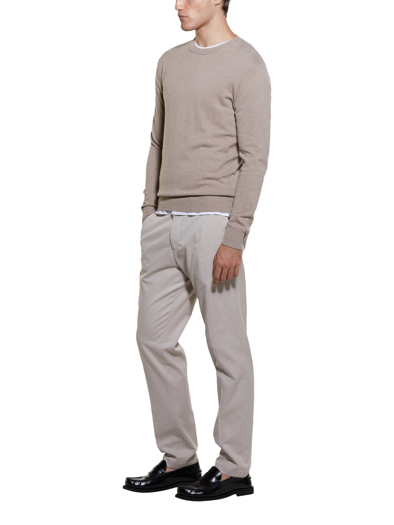 Product image 4 of 5, which shows SISLEY Wool Cashmere Blend Crew Neck Jumper, Beige, XL