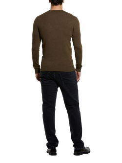 SISLEY Wool Cashmere Blend Crew Neck Jumper - view 2, Dark Brown