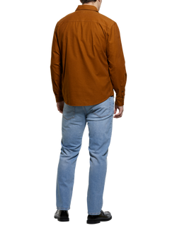 SISLEY Cotton Regular Fit Corduroy Shirt - view 2, Dark Brown