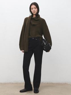 Mango Matilda Mid Rise Straight Jeans, Black - view 2, Black