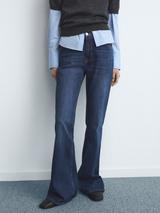 Mango Violeta High Rise Flared Jeans, Open Blue