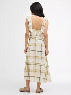 Barbour Gianna Tartan Midi Dress, Beige/Multi - view 2, Beige/Multi