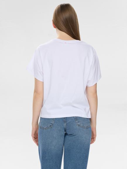 Numph Seane Floral T-Shirt, Bright White - view 2, Bright White