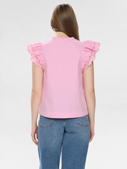 Numph Sienna Ruffle Trim Top, Prism Pink - view 2, Prism Pink