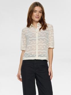 Numph Lavetta Open Stitch Cardigan, Pristine, Pristine