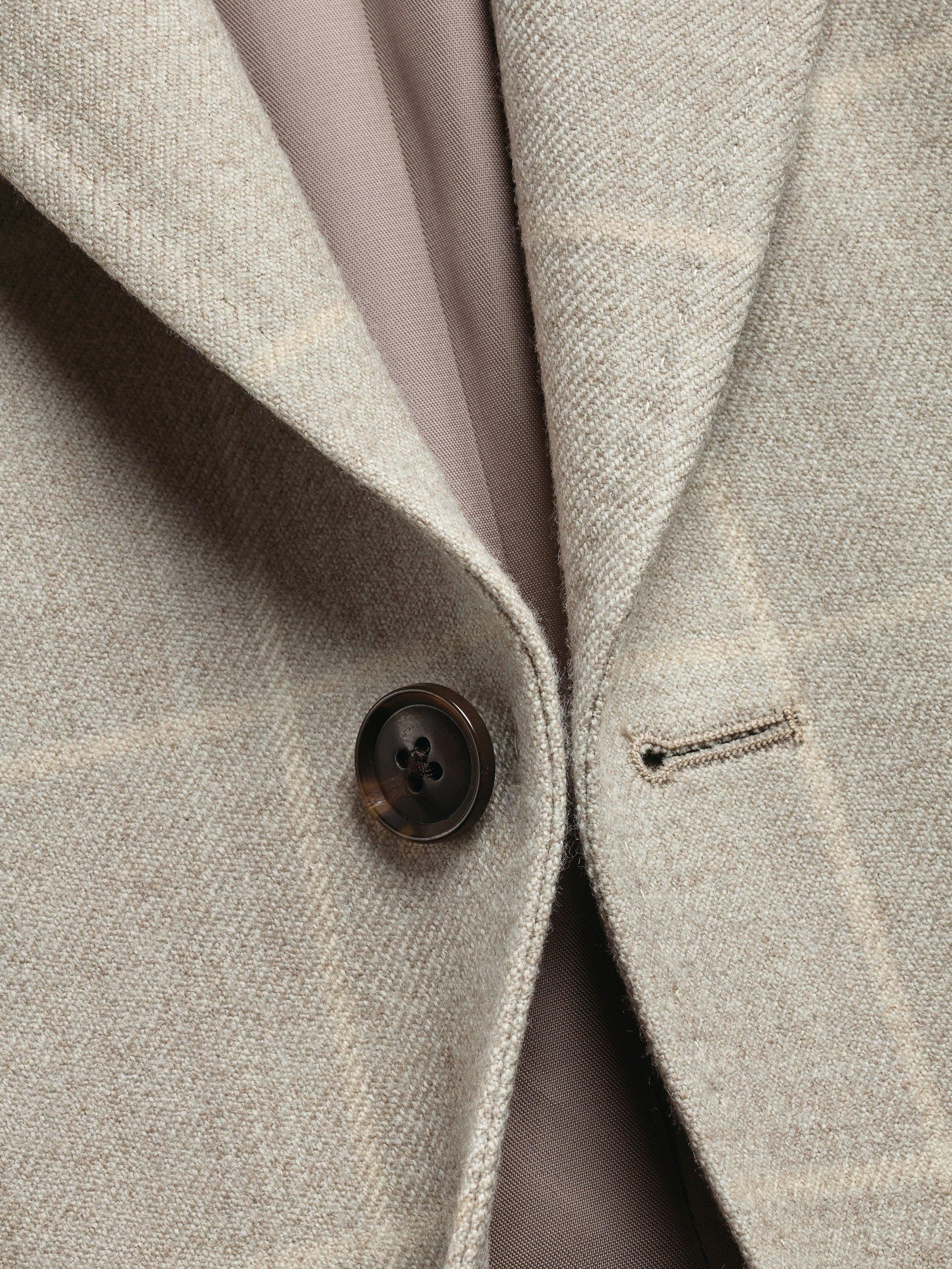 Product image 4 of 5, which shows Charles Tyrwhitt Wool Windowpane Check Blazer, Stone, 36R