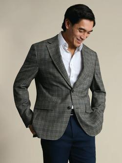 Charles Tyrwhitt Wool Blend Check Blazer, Olive Green
