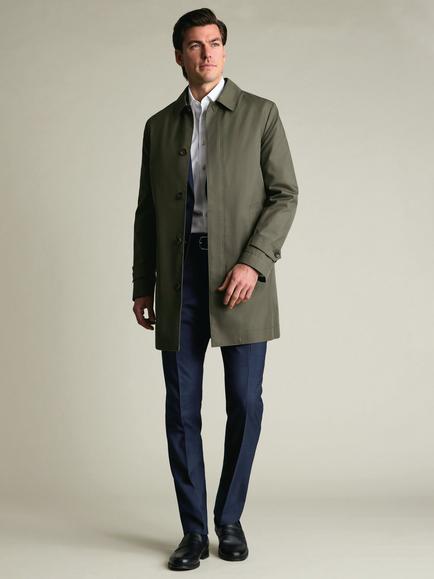 Charles Tyrwhitt Showerproof Raincoat, Olive Green - view 2, Olive Green